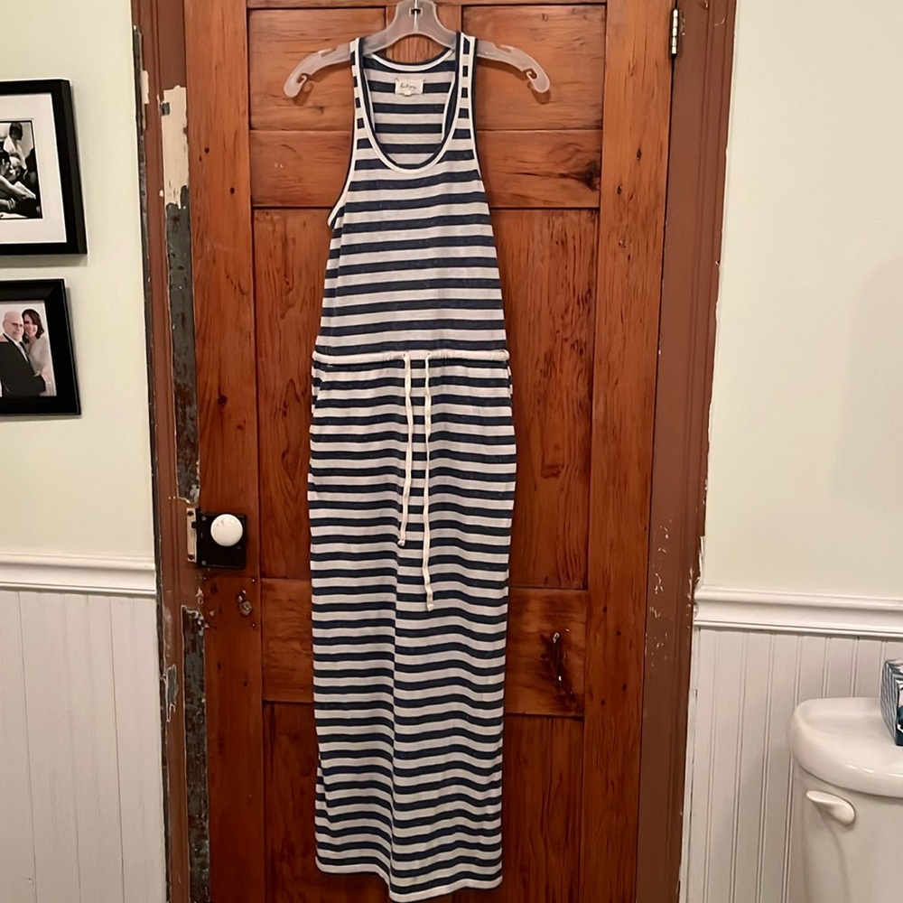 Lou & Grey Navy & White Striped Tank Maxi Dress